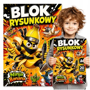 BLOK RYSUNKOWY DO SZKOŁY A4 - 20 KARTEK - BIAŁY 80g/m2 BRAINROT [NBR5]