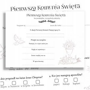 USŁUGA NADRUKU ANKIET NA KOMUNIĘ ANKIETY ANKIETA