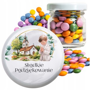 PODZIĘKOWANIA DLA GOŚCI DZIECI NA KOMUNIĘ CUKIERKI LENTILKI W SŁOIKU [121]