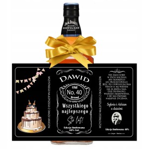ETYKIETA JACK WHISKEY DLA ŚWIADKA URODZINY OJCA DZIADKA KOLEGI - PREZENT