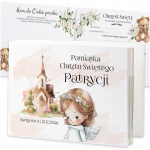 KSIĘGA GOŚCI NA CHRZEST - ALBUM NA ZDJĘCIA PAMIĄTKA - TWARDA OPRAWA [K055]