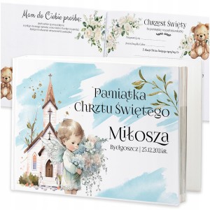 KSIĘGA GOŚCI NA CHRZEST - ALBUM NA ZDJĘCIA PAMIĄTKA - TWARDA OPRAWA [K054]