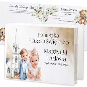 KSIĘGA GOŚCI NA CHRZEST - ALBUM NA ZDJĘCIA PAMIĄTKA - TWARDA OPRAWA [K053]