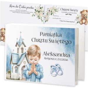 KSIĘGA GOŚCI NA CHRZEST - ALBUM NA ZDJĘCIA PAMIĄTKA - TWARDA OPRAWA [K049]
