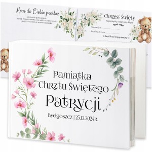 KSIĘGA GOŚCI NA CHRZEST - ALBUM NA ZDJĘCIA PAMIĄTKA - TWARDA OPRAWA [K047]