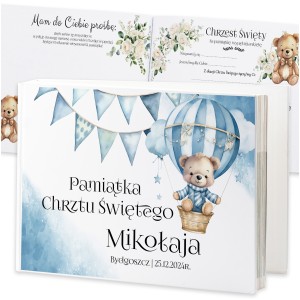 KSIĘGA GOŚCI NA CHRZEST - ALBUM NA ZDJĘCIA PAMIĄTKA - TWARDA OPRAWA [K043]