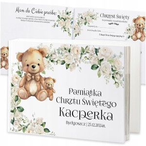 KSIĘGA GOŚCI NA CHRZEST - ALBUM NA ZDJĘCIA PAMIĄTKA - TWARDA OPRAWA [W]