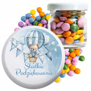 PODZIĘKOWANIE DLA GOŚCI NA CHRZEST DLA DZIECI CUKIERKI LENTILKI [043]