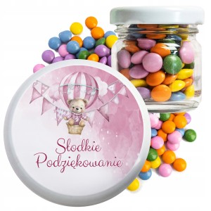 PODZIĘKOWANIE DLA GOŚCI NA CHRZEST DLA DZIECI CUKIERKI LENTILKI [044]