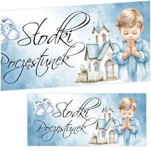 NAKLEJKI NA PUDEŁKA CIASTO PODZIĘKOWANIA DLA GOŚCI NA CHRZEST - 6 szt [49]