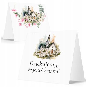 WINIETKI NA STÓŁ wizytówki NA CHRZEST URODZINY - ZESTAW 6 sztuk [D047]