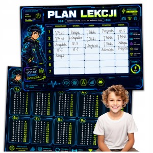 PLAN LEKCJI Z TABLICZKĄ MNOŻENIA ORGANIZER - GAMER GAME A5 PLANER [6]