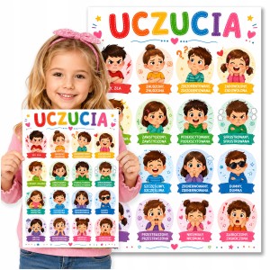 PLAKAT EDUKACYJNY MOJE EMOCJE I UCZUCIA AKCEPTACJA SIEBIE - DUŻY A3 [33]