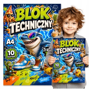 BLOK TECHNICZNY DO SZKOŁY A4 - 10 KARTEK - BIAŁY 190g/m2 BRAINROT [NBT6]