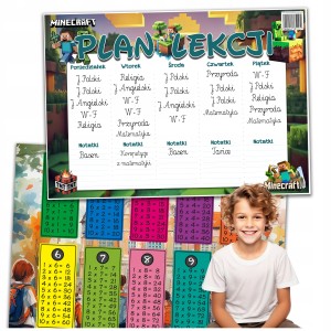 PLAN LEKCJI Z TABLICZKĄ MNOŻENIA ORGANIZER - MINECFART A5 PLANER [22]