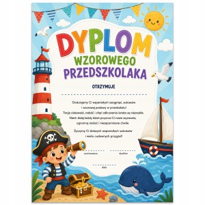 DYPLOM WZOROWEGO PRZEDSZKOLAKA - ZAKOŃCZENIE ROKU W PRZEDSZKOLU - GRUBY A4