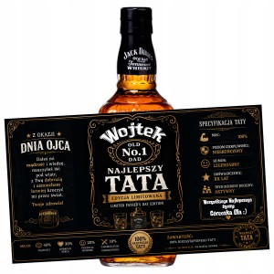 ETYKIETA JACK WHISKEY DLA TATY NA DZIEŃ OJCA DZIADKA - WYJĄTKOWY PREZENT