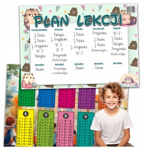 PLAN LEKCJI Z TABLICZKĄ MNOŻENIA ORGANIZER - KOT PUSH A4 PLANER [28]