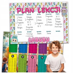 PLAN LEKCJI Z TABLICZKĄ MNOŻENIA ORGANIZER - LABUBU A5 PLANER [24]