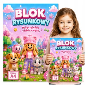 BLOK RYSUNKOWY DO SZKOŁY A4 - 20 KARTEK - BIAŁY 80g/m2 ROBLOX [NBR11]