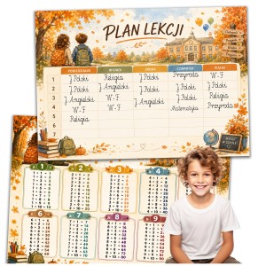 PLAN LEKCJI Z TABLICZKĄ MNOŻENIA ORGANIZER - SZKOŁA JESIEŃ A4 PLANER [10]