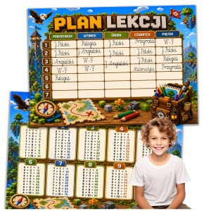 PLAN LEKCJI Z TABLICZKĄ MNOŻENIA ORGANIZER - MINECRAFT CREEP A4 PLANER [18]