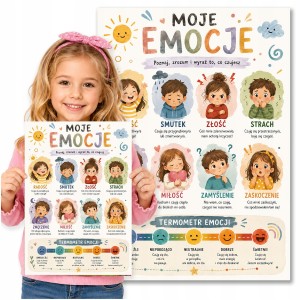 PLAKAT EDUKACYJNY - MOJE EMOCJE UCZUCIA AKCEPTACJA SIEBIE - DUŻY A3 [32]