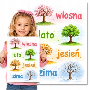 PLAKAT EDUKACYJNY PORY ROKU MIESIĄCE POGODA DNI TYGODNIA - DUŻY A3 [29]