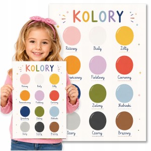PLAKAT EDUKACYJNY DO NAUKI - NAUKA BARW DLA PRZEDSZKOLAKA - DUŻY A3 [25]