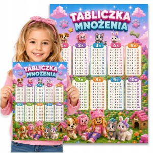 PLAKAT EDUKACYJNY DO NAUKI - TABLICZKI MNOŻENIA ROBLOX - DUŻY A3 [5]