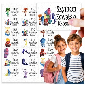 NAKLEJKI SZKOLNE IMIENNE NA ZESZYTY W GŁOWIE SIĘ NIE MIEŚCI 21szt [wzór10]