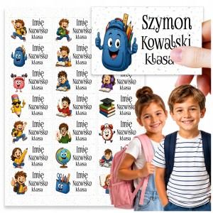 NAKLEJKI SZKOLNE IMIENNE NA ZESZYTY + UNIWERSALNE ZESTAW 21szt. [wzór13]