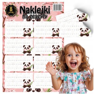 NAKLEJKI NA ZESZYTY DO SZKOŁY KOALA MIŚ MOCNY KLEJ - 8 SZTUK [wzór15]