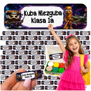 NAKLEJKI IMIENNE - DO SZKOŁY PRZEDSZKOLA - BRAINROOT - 87 szt. [20]