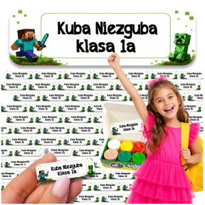 NAKLEJKI IMIENNE - DO SZKOŁY PRZEDSZKOLA - MINECRAFT - 87 szt. [13]