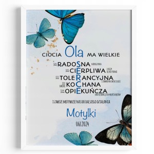 PODZIĘKOWANIE DLA CIOCI PANI ŻŁOBKA PRZEDSZKOLA SZKOŁY PLAKAT + RAMKA [11]
