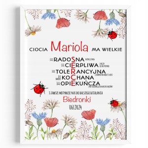 PODZIĘKOWANIE DLA CIOCI PANI ŻŁOBKA PRZEDSZKOLA SZKOŁY - PLAKAT + RAMKA [9]