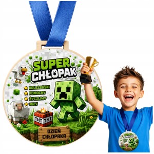 PREZENT NA DZIEŃ CHŁOPAKA DO SZKOŁY PRZEDSZKOLA - MEDAL MINECRAFT [1]