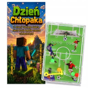 GRA PIŁKA NOŻNA + ŻYCZENIA PREZENT NA DZIEŃ CHŁOPAKA - MINECRAFT SZKOŁA