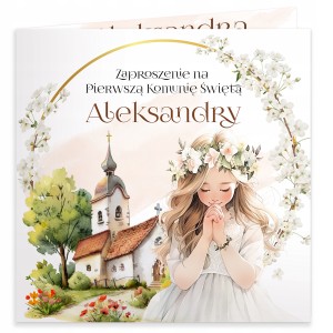 ZAPROSZENIA NA KOMUNIĘ PRZYJĘCIE + IMIĘ DZIECKA + FORMAT I JAKOŚĆ PREMIUM