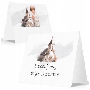 WINIETKI NA STÓŁ wizytówki NA KOMUNIĘ CHRZEST ŚLUB - ZESTAW 6 sztuk [113]