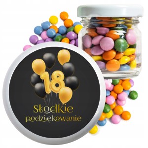 PODZIĘKOWANIA DLA GOŚCI NA 18 30 40 URODZINY SŁODKIE CUKIERKI LENTILKI [W]