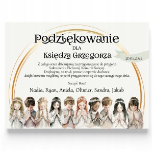 PODZIĘKOWANIE DLA KSIĘDZA KATECHETY - PLAKAT NA PIERWSZĄ KOMUNIĘ A3 [W]