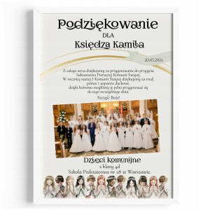 PODZIĘKOWANIE DLA KSIĘDZA KATECHETY - PLAKAT NA PIERWSZĄ KOMUNIĘ A3 [W]