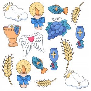 NAKLEJKI SAMOPRZYLEPNE DO KSIĘGA GOŚCI - NA KOMUNIĘ ŚWIĘTĄ - PRZYJĘCIE [3]