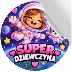 NAKLEJKI NA DZIEŃ DZIEWCZYNKI CHŁOPAKA PREZENT DO SZKOŁY KOSMICZNE wz254