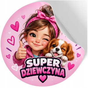 NAKLEJKI NA DZIEŃ DZIEWCZYNKI CHŁOPAKA PREZENT DO SZKOŁY PIESEK wz252