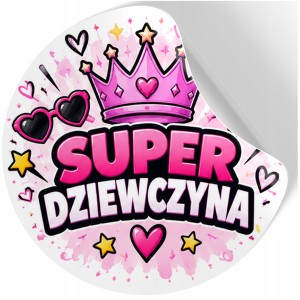 NAKLEJKI NA DZIEŃ DZIEWCZYNKI CHŁOPAKA PREZENT DO SZKOŁY KORONA wz251