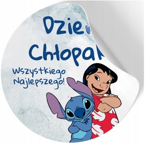 NAKLEJKI NA DZIEŃ CHŁOPAKA DZIEWCZYNKI PREZENT DO SZKOŁY STITCH wz226