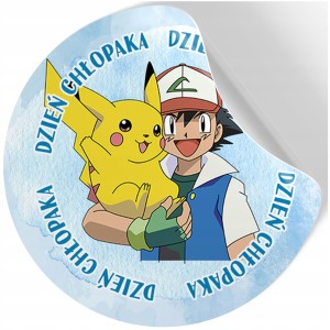 NAKLEJKI NA DZIEŃ CHŁOPAKA DZIEWCZYNKI PREZENT DO SZKOŁY POKEMON wz224